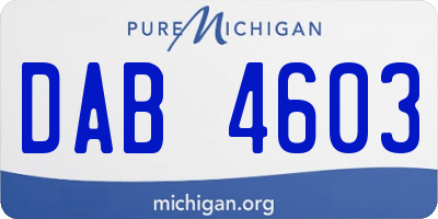 MI license plate DAB4603