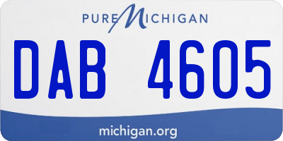 MI license plate DAB4605