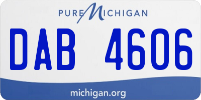 MI license plate DAB4606