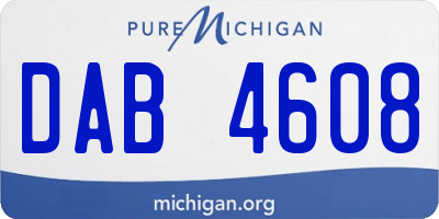 MI license plate DAB4608