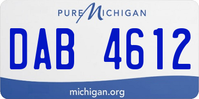 MI license plate DAB4612