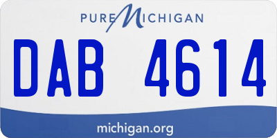 MI license plate DAB4614