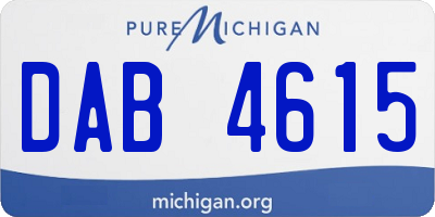 MI license plate DAB4615