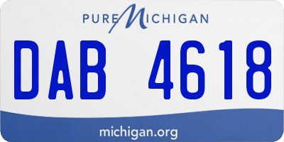 MI license plate DAB4618