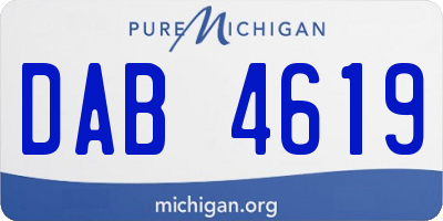 MI license plate DAB4619