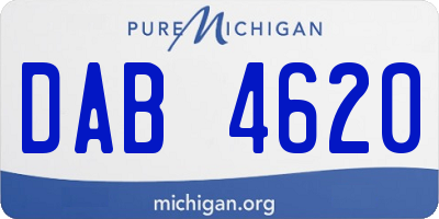 MI license plate DAB4620