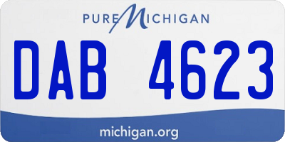 MI license plate DAB4623