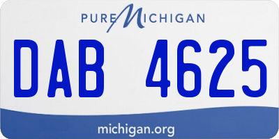 MI license plate DAB4625