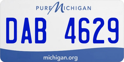 MI license plate DAB4629