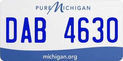 MI license plate DAB4630