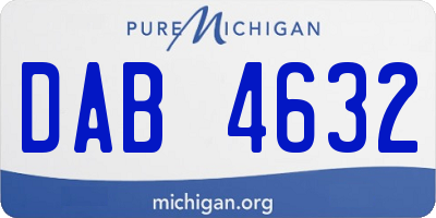 MI license plate DAB4632