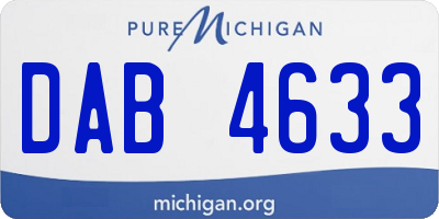 MI license plate DAB4633