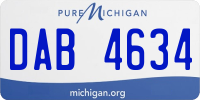 MI license plate DAB4634