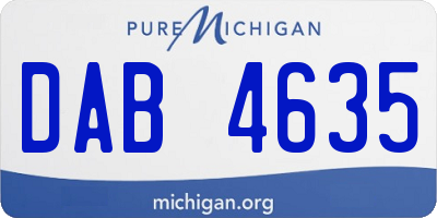 MI license plate DAB4635