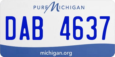 MI license plate DAB4637