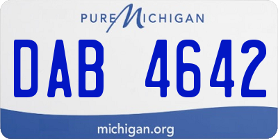 MI license plate DAB4642