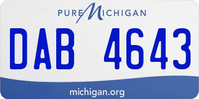 MI license plate DAB4643