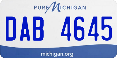 MI license plate DAB4645