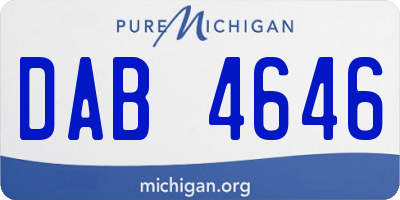 MI license plate DAB4646