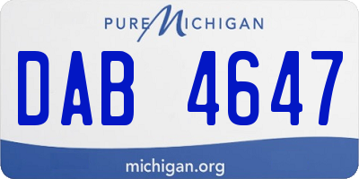 MI license plate DAB4647