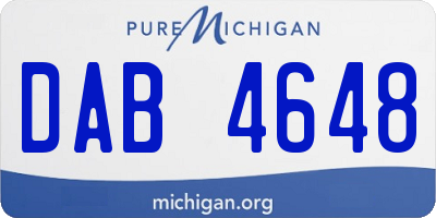 MI license plate DAB4648