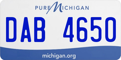 MI license plate DAB4650