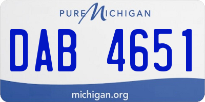 MI license plate DAB4651