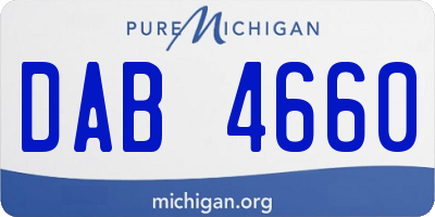 MI license plate DAB4660