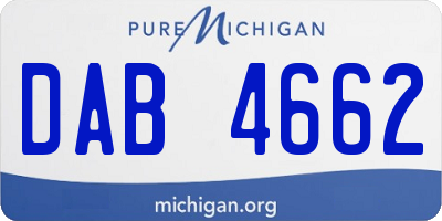 MI license plate DAB4662