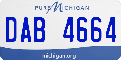 MI license plate DAB4664