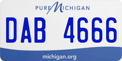 MI license plate DAB4666