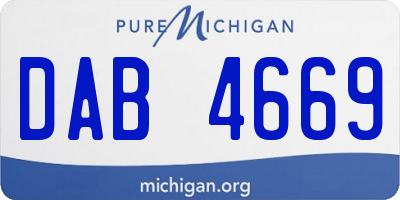 MI license plate DAB4669