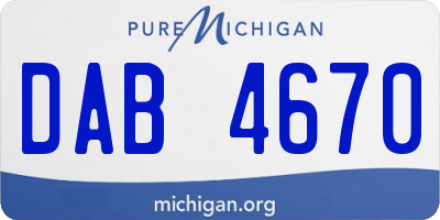 MI license plate DAB4670