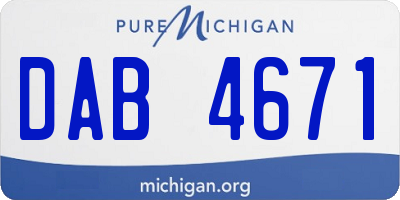 MI license plate DAB4671