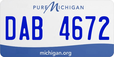 MI license plate DAB4672