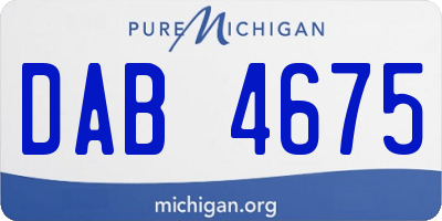 MI license plate DAB4675