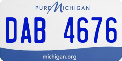 MI license plate DAB4676