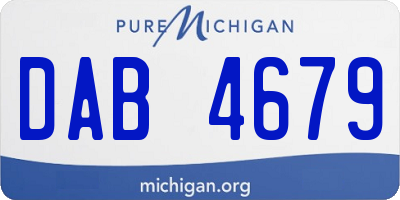 MI license plate DAB4679