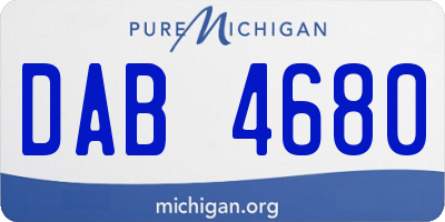 MI license plate DAB4680