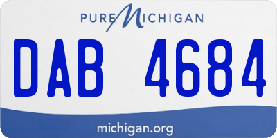 MI license plate DAB4684