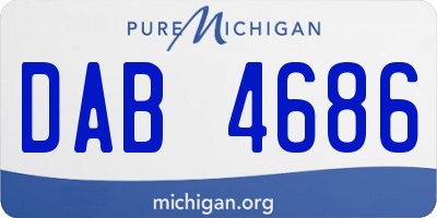 MI license plate DAB4686
