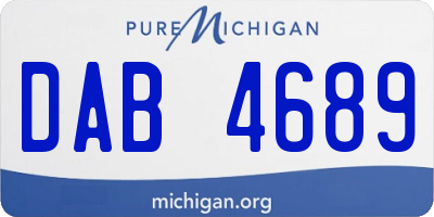 MI license plate DAB4689