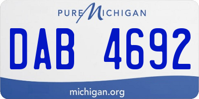 MI license plate DAB4692
