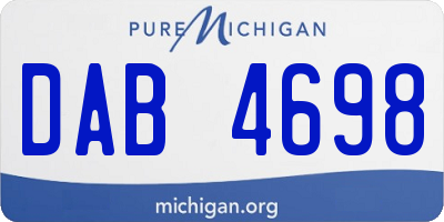 MI license plate DAB4698