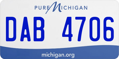 MI license plate DAB4706