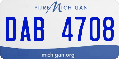 MI license plate DAB4708