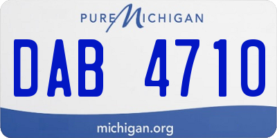 MI license plate DAB4710