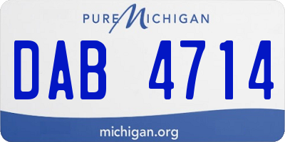 MI license plate DAB4714