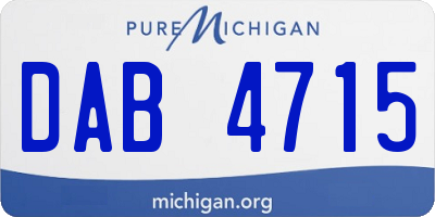 MI license plate DAB4715
