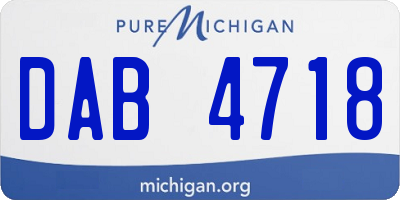 MI license plate DAB4718